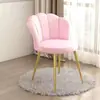 Silla de Tocador de Lujo, Silla de Oficina, Silla de Maquillaje Acolchada con Patas de Metal Dorado para Dormitorio Tocador Salón de Uñas Hogar