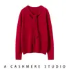 Camisa Básica de Tricô com Decote em V Elegante, Suéter de Cashmere Rejuvenescedor com Fita Embutida, Suéter de Cashmere de Cabrito para Mulheres