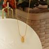 Mini ladrillo de oro ins collar pendientes traje de joyería no se decolora joyería al por mayor cuadrado geométrico transfronterizo acero de titanio