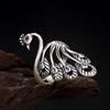 Anillo de Pavo Real Fog Lin para Mujer Anillo Largo Estilo Étnico Retro Mate Personalidad Abierto Anillo Ajustable Outlet de Fábrica