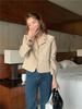 Foto Real de Blazer Corto para Mujer de Estilo Coreano Retro Francés Pequeño Simple Versátil para Mujer en Stock
