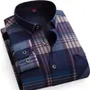 Camisas Cálidas Genuinas al por Mayor para Hombres de Mediana Edad en Otoño e Invierno, Ropa de Papá Holgada y sin Planchar, Camisas de Terciopelo Engrosadas de una Sola Pieza