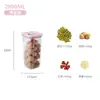 Contenedores Cuadrados Transparentes Sellados para Almacenamiento de Mascotas para Cocina, a Prueba de Humedad, Apilables, Adecuados para Almacenar Granos, Bocadillos y Frutas Secas