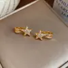 Pinzas para Orejas de Moda Estrella de Zirconia Estilo Coreano, Lujo Ligero, Gama Alta, Exquisitas, Versátiles Ear Cuffs, Pendientes de Diseño Nicho para Mujer
