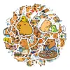 50 pegatinas de capibara de celebridad de Internet de compra directa transfronteriza, lindas pegatinas de capibara con graffiti creativo para equipaje y cuadernos