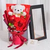 Jabón de Rosas Ramo Grande Caja de Regalo Oso de Peluche Nuevo Regalo de San Valentín Temporada de Graduación Transfronteriza Oso de Peluche Flores Artificiales