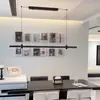 Lustre de restaurante Mina, designer minimalista italiano, luxo simples e criativo, para sala de chá, ilha, luz longa de tira de alta qualidade
