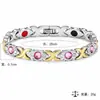 El brazalete magnético de aleación con incrustaciones de diamantes de trébol de cuatro hojas de acero inoxidable más vendido de Amazon, popular joyería de energía magnética en oro rosa