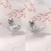 Brincos de Clipe de Asa Únicos e de Nicho para Mulheres, Brincos de Titânio com Fecho de Rosca, Targuilhas Cocleares, Brincos Empilháveis de Múltiplos Furos