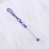 Chaveiro de mini corrente DIY, chaveiro de corrente para pendurar em bolsa com haste de contas criativa, chaveiro de metal colorido em estoque