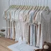 Camisola Floral para Meninas Verão Estilo Fino Pijama Infantil de Renda Manga Curta Gipsofila Vestido Respirável para Casa