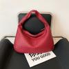 Bolso Tejido de Diamante para Mujer Plateado Versátil Bolso de Hombro Axila Nicho Transfronterizo Marca Grande Bolso Tote Gran Capacidad para Mujer