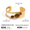 Jieding Joyería Europea y Americana de Piedra Ojo de Tigre Pulsera Abierta Pendientes de Acero Inoxidable Pulsera de Lujo Ligero de Gama Alta Acero de Titanio Antidesvanecimiento