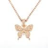 Nuevo Estilo Estilo Frío Collar de Mariposa Femenino Elegante Generoso Cadena de Garra de Una Sola Capa Collar de Diamante con Collar de Mariposa de Pedrería
