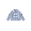 2025 Nueva Camisa Rayada Estilo Coreano para Niñas Otoño Niños Niñas Camisa de Manga Larga con Lazo Conjunto de Dos Piezas