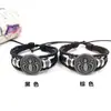 Pulsera Personalizada de Moda Transfronteriza Europea y Americana para Hombre Punk No Convencional Multicapa Tejida con Cuentas Aleación Araña Pulsera de Cuero
