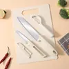 Juego de 4 piezas de tabla de cortar y cuchillo tabla de cortar para cuchillos de cocina 2 en 1 tabla de cortar para el hogar utensilios de cocina auxiliar para alimentos fruta cuchillo combinación