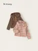 Bangxuan Huzhou Zhili ropa infantil sudadera infantil elegante top a rayas para niño pequeño otoño estilo coreano chaqueta para niña