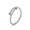 Anillo para mujer de acero elástico con cable de acero, estilo simple de lujo ligero, apertura ajustable, oro rosa, anillo de cola de nicho