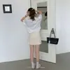 Falda Corta de Nube Estilo Lulu para Mujer, Capa de Aire de Modal Anti-Exposición Yoga Deportes Adelgazante Falda de Línea A