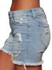 Shorts de Mezclilla Rasgados con Flecos de Gran Tamaño para Mujer, Comercio Exterior Transfronterizo Europeo y Americano, Suministro