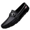 Mocassins Populares de Couro Genuíno Masculino Transmitidos ao Vivo, Novos Sapatos Casuais Versáteis Slip-On para Dirigir de Primavera, Estilo Britânico