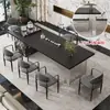 Conjunto de mesa de centro e cadeiras em pedra sinterizada de luxo leve, mesa de centro moderna de alta qualidade para sala de estar, varanda, escritório em casa, com um toque de sofisticação