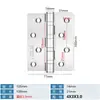 Bisagra Plana de Acero Inoxidable 304 Bisagra de Puerta Engrosada de 4 Pulgadas Bisagra Plegable de 5 Pulgadas Bisagra de Hoja Suelta Bisagra para Puerta de Madera Transfronterizo