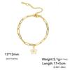 Pulsera de acero de titanio de corte transfronterizo europeo y americano directo de fábrica, moda para viajeros, colgante hueco de flor de cerezo, pulsera de acero inoxidable