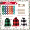 Conjunto de Sacolas de Presente de Natal 2025 Algodão Xadrez e Linho Saco com Cordão Novo Transfronteiriço Saco de Armazenamento com Cordão para Doces Atacado