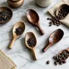 Fabricante de Productos Nuevos Venta al por Mayor Creativa Compacta Cuchara de Madera Estilo Japonés Mango Corto Boca Ancha Cuchara Mini Cuchara de Madera Cuchara para Té Espátula