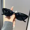 Óculos de Sol Estilo Hong Kong Irregulares Cat-Eye Armação Pequena, Óculos de Sol da Moda Femininos, Óculos Cat-Eye Emagrecedores Transfronteiriços