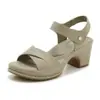 4255-1 Novo Modelo 2026 Sandálias de Salto Grosso com Blocos de Cores, Leves, Confortáveis, Não Cansam os Pés, Estilo Feminino, Venda por Atacado