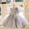 Impresionante vestido para bebé de un año, vestido de florista, vestido de princesa para fiesta de cumpleaños infantil de niña pequeña, vestido de tul de anfitriona para niños
