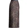 Saia justa da moda para mulheres, novidade outono 2026 cintura alta emagrecedora estampa de leopardo saia lápis com fenda, saia elegante de comprimento médio