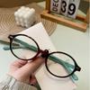 Montura Ovalada Estampado de Leopardo Montura para Gafas Moda INS PC Personalidad Gafas Retro Ovaladas Lisas Marco de Gafas Japonés para Hombres y Mujeres