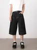 Nirben Denim Retro Americano Streetwear Jeans para Hombre Marca de Moda Pantalones Cropped Rectos Holgados Lavados de Longitud Media