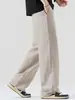 Maple House Roupa Masculina / Calça Casual de Linho Tencel de Verão Masculina Estilo Americano Solta Reta Retro Simples Fina Calça Longa