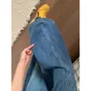 Jeans Retrô Americano para Mulheres, Novo Estilo para o Início da Primavera, Tamanho Grande para Figuras Curvilíneas, Cintura Alta, Calça Scimitar de Perna Larga Emagrecedora