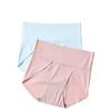 Verano Jacquard Cintura Alta Abertura Alta Seda de Hielo Sensación Fresca Moldeador de Vientre Levantador de Glúteos Triángulo Talla Grande Color Sólido Fabricante de Ropa Interior Transfronterizo