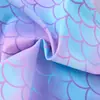 2027 Comercio Exterior Transfronterizo Conjunto de Playa para Niñas de un Hombro con Estampado de Escamas de Pez Nuevo Traje de Baño de Dos Piezas para Niñas Ropa de Baño para Niños