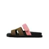 Pantuflas de una tira con suela gruesa estilo H para mujer, para uso exterior en verano, nuevo modelo 2026, sandalias planas de velcro