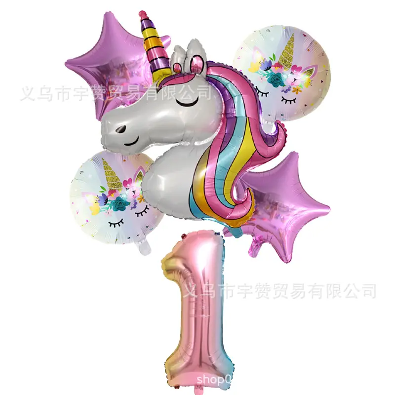 6pcs-lot-Rainbow-Unicorn-Ballo