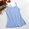 Camisola de punto de seda de doble cara para mujer, chaleco de primavera y verano, camisola básica lisa con forro