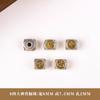 Cuentas espaciadoras redondas de cobre blanco retro con forma de cuatro grandes bestias, seis palabras, mantra, hechas a mano, bricolaje, cobre puro, grano posterior, barril, accesorios de joyería