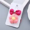 Presilha de Cabelo Florzinha Laço Pequeno Infantil Fofa Flor de Lã Tricotada à Mão DIY Acessórios de Cabelo Infantil Venda por Atacado