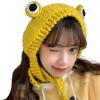 Gorro de Lana para Mujer Otoño e Invierno Estudiante Ojo de Rana Tejido Headwear Sombrero de Lana Pullover Protección Cálida para Orejas Casual Versátil