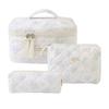 Bolsa Cosmética Portátil Grande Capacidade Floral Pequeno Armazenamento Algodão Acolchoado Portátil Flores Fofas Ins Viagem Estudantes