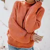 Amazon 2023 Outono e Inverno Novo Streetwear Europeu e Americano Gola Alta Pulôver Suéter Solto Tricô Feminino para Mulheres