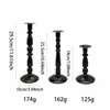 Candelabro de Hierro Retro Estilo Europeo Accesorios de Boda Decoración Floral Mesa Principal Portavelas Metálico de una Sola Cabeza Electroplateado Negro Dorado